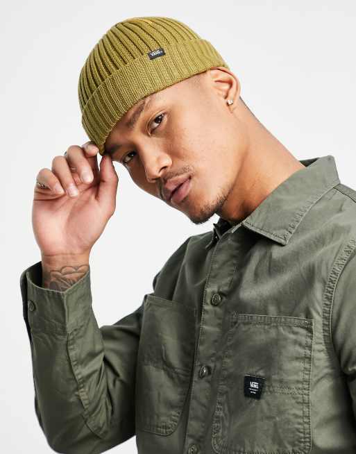 Vans – World Code – Żółtobrązowa czapka beanie z wąskim ściągaczem