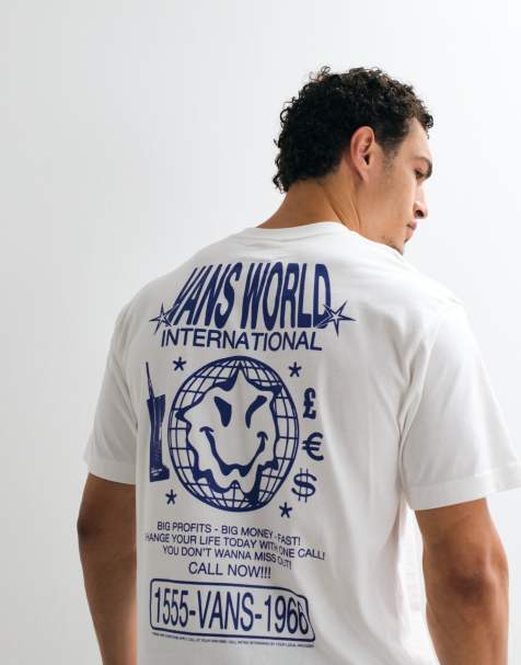 Vans World Intl t-shirt med ryggtryck i vitt - view 1