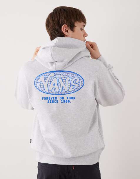 Vans - World Tour - Losvallende hoodie met rits in gemêleerd lichtgrijs - view 1