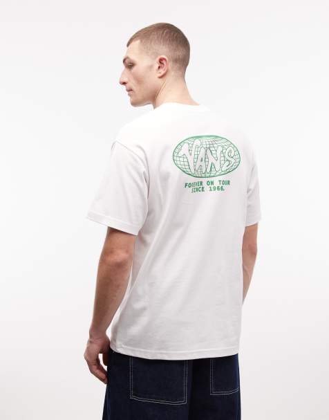 Vans – World Tour – Vit, avslappnad t-shirt med korta ärmar - view 1