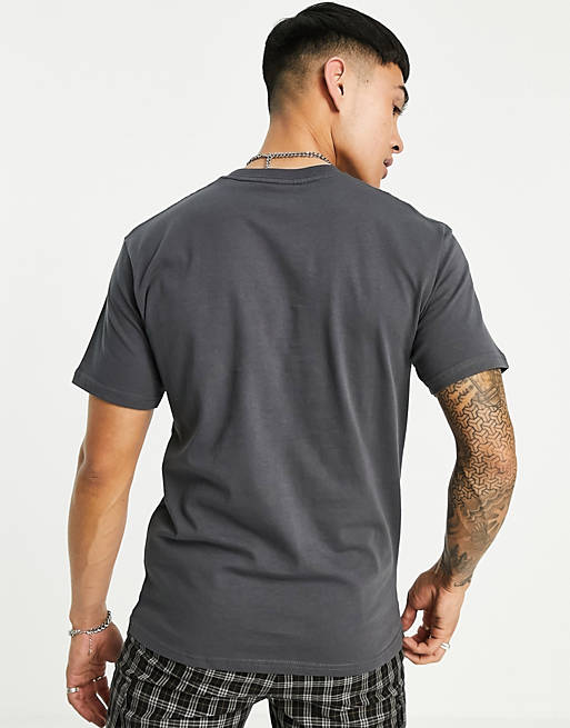 Men Vans Woven Patch Pocket t-shirt in dark grey 