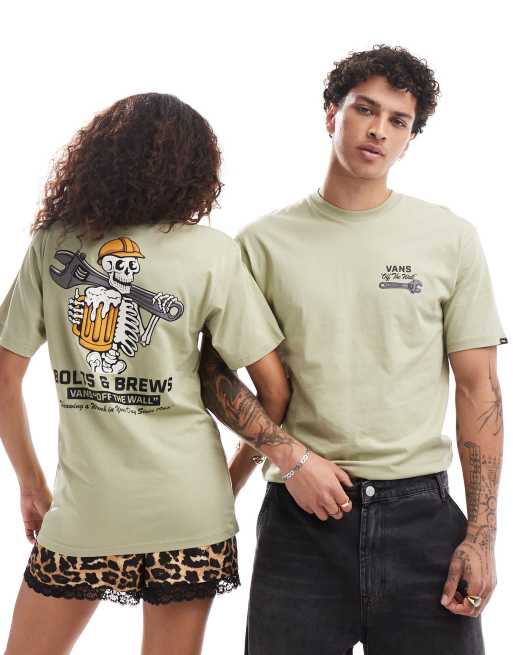 Vans – Wrenched skull – Beige t-shirt med tryck baktill, 3 av 4