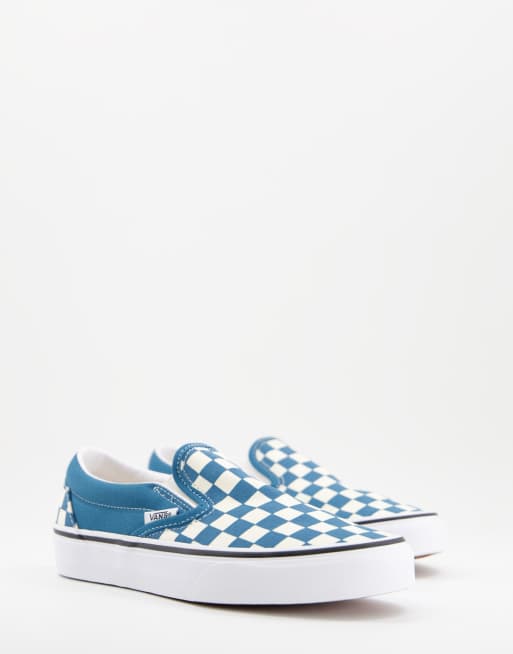 Vans – Wsuwane niebieskie buty sportowe w szachownicę