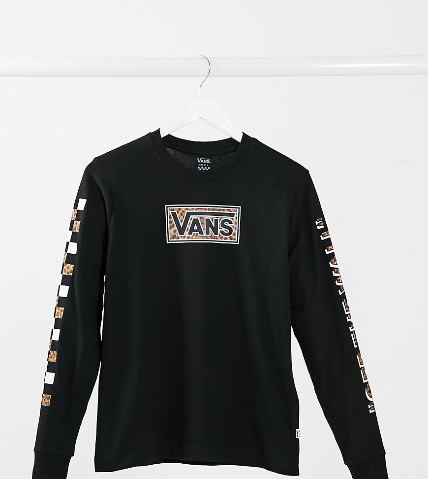 Vans Wyld multi animal print graphic long sleeve t-shirt in black Exclusive at ASOS