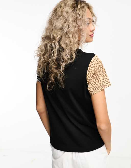 Vans leopard print t shirt cheap