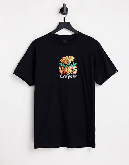 Vans x Crayola T-shirt with flower chest print in black