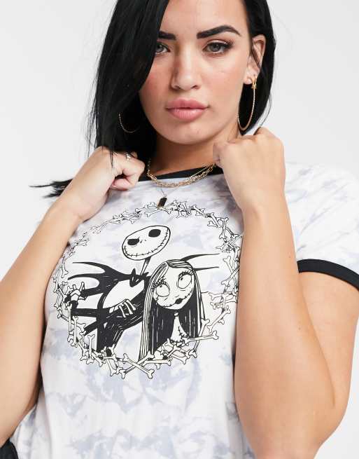 Vans x Disney Nightmare Before Holidays Jack And Sally Ringer t shirt in multi