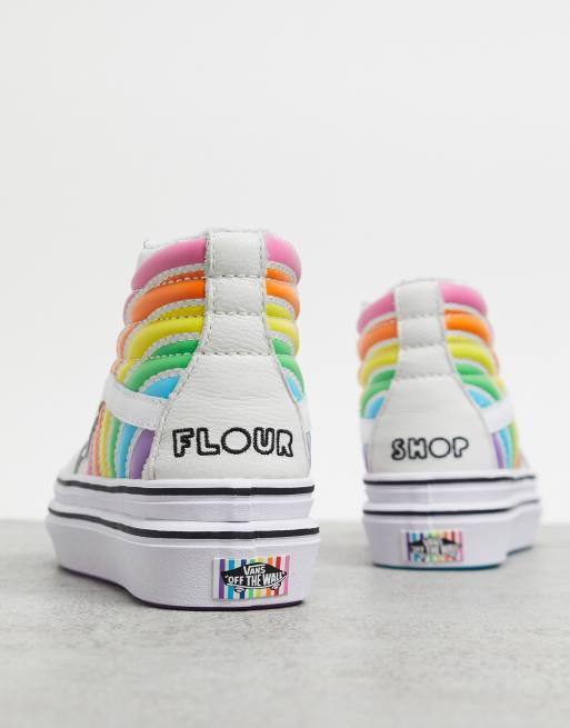 Vans X Flour Shop Super ComfyCush SK8-Hi trainers in white, 2 of 4