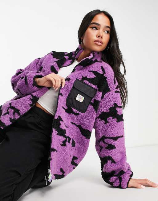 Vans x Ireneisgood – Fioletowa kurtka ze sztucznego kożuszka