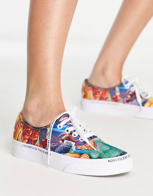 Calma Objetor Propiedad Vans x MOCA Judy Baca Authentic sneakers in blue | ASOS