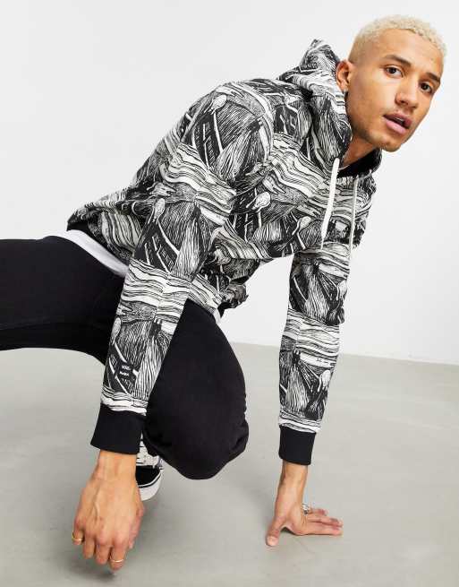 Vans X MoMA Edvard Munch hoodie in black/white