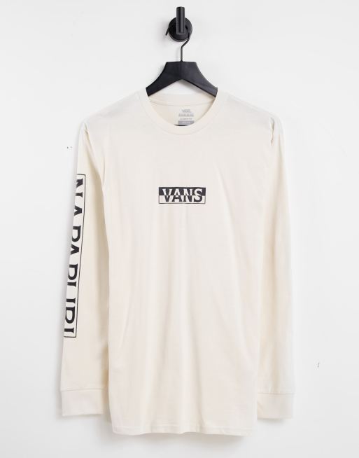Vans x Napapijri – T-shirt z długimi rękawami w kolorze złamanej bieli