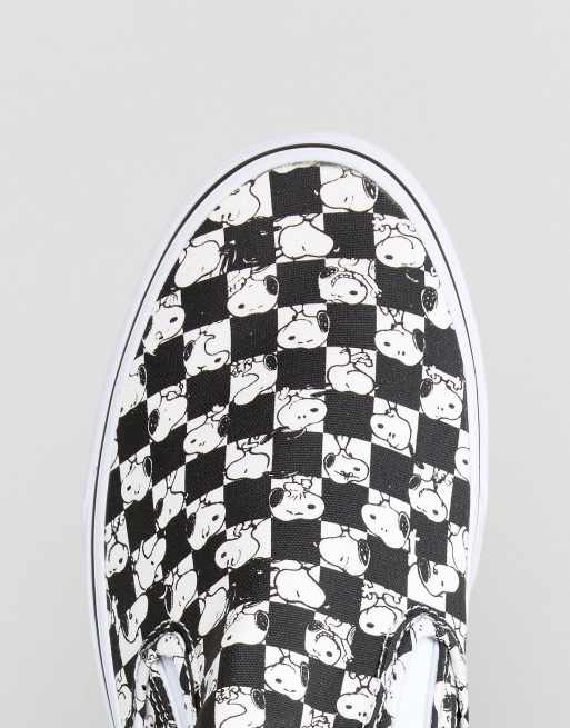 Vans peanuts slip on on sale checkerboard