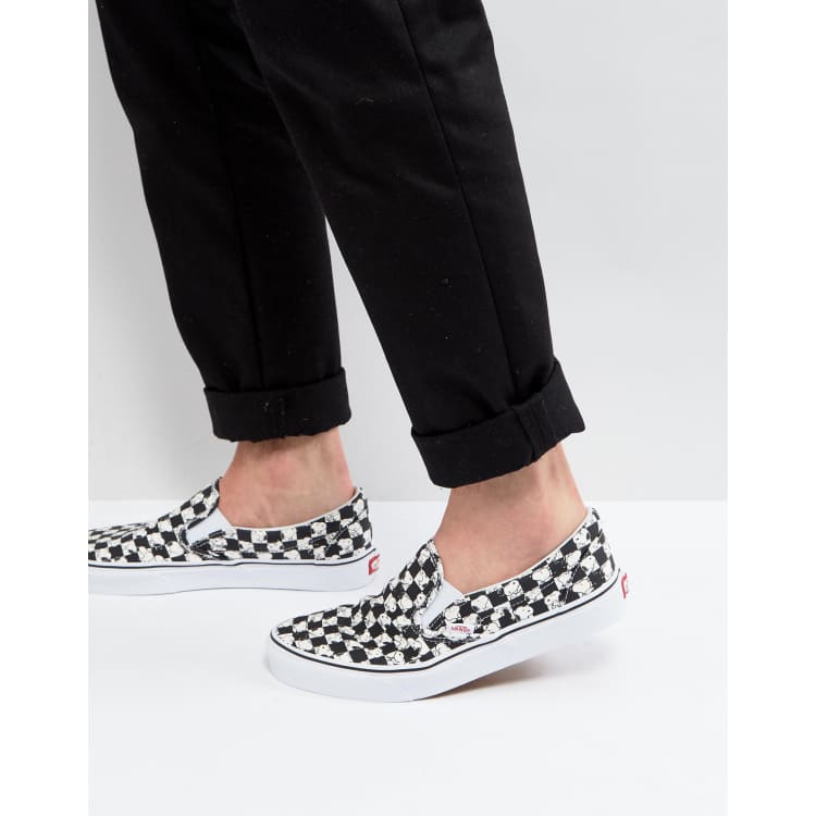 Vans slip on store checkerboard snoopy