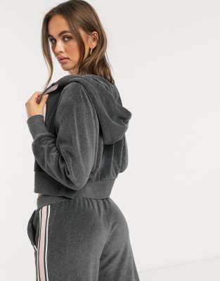 cropped full zip hoodie