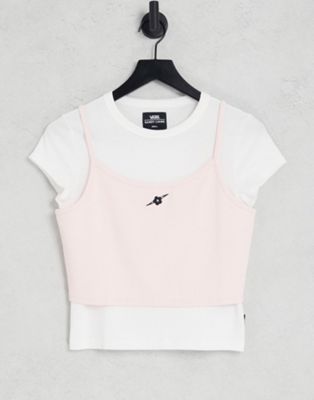 Vans X Sandy Liang layered t-shirt in light pink