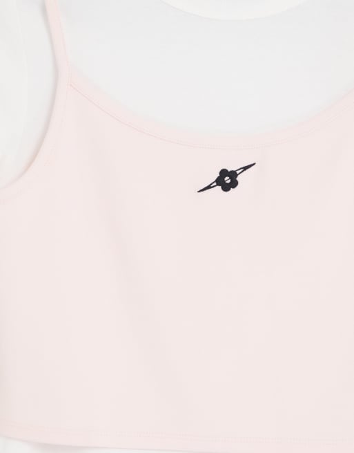 Vans X Sandy Liang – Ljusrosa t-shirt i flera lager, 4 av 4