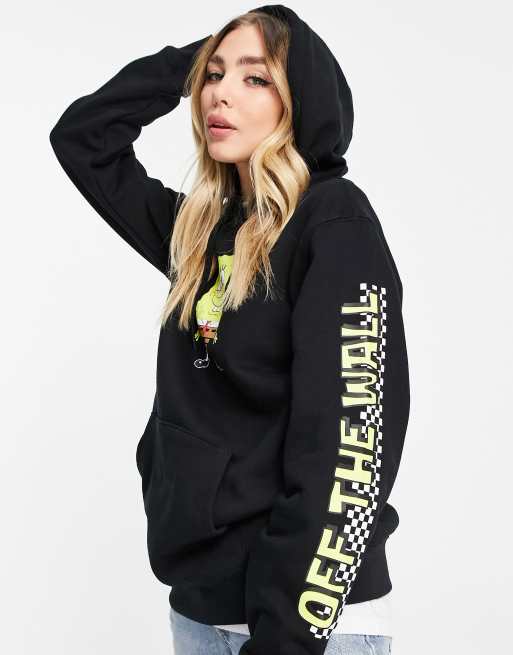 Vans X Spongebob Happy Face hoodie in black | ASOS