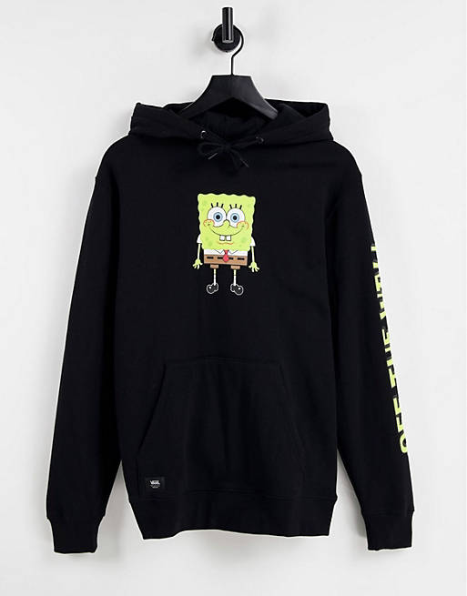 Vans X Spongebob Happy Face hoodie in black | ASOS