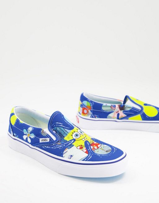 Vans x Spongebob Slip-On sneakers in blue | ASOS