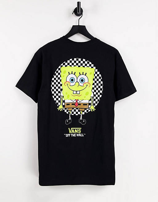 Vans X Spongebob Spotlight Pocket back print t-shirt in black