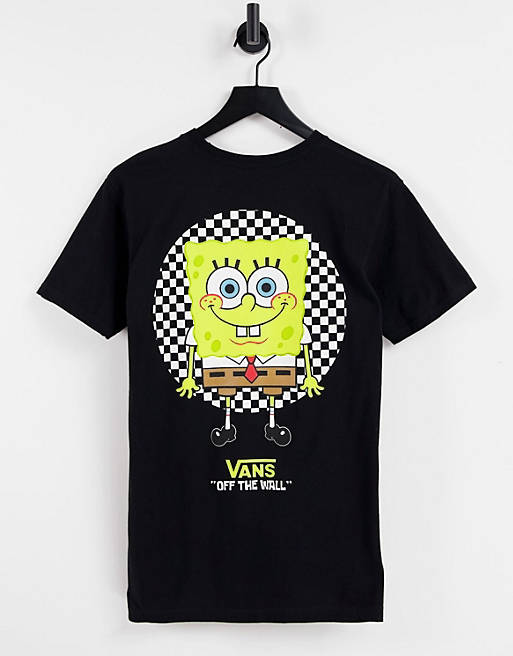 Vans X Spongebob Spotlight pocket back print t-shirt in black