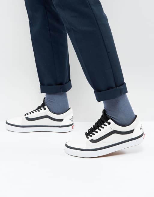 Vans north shop face white shoes