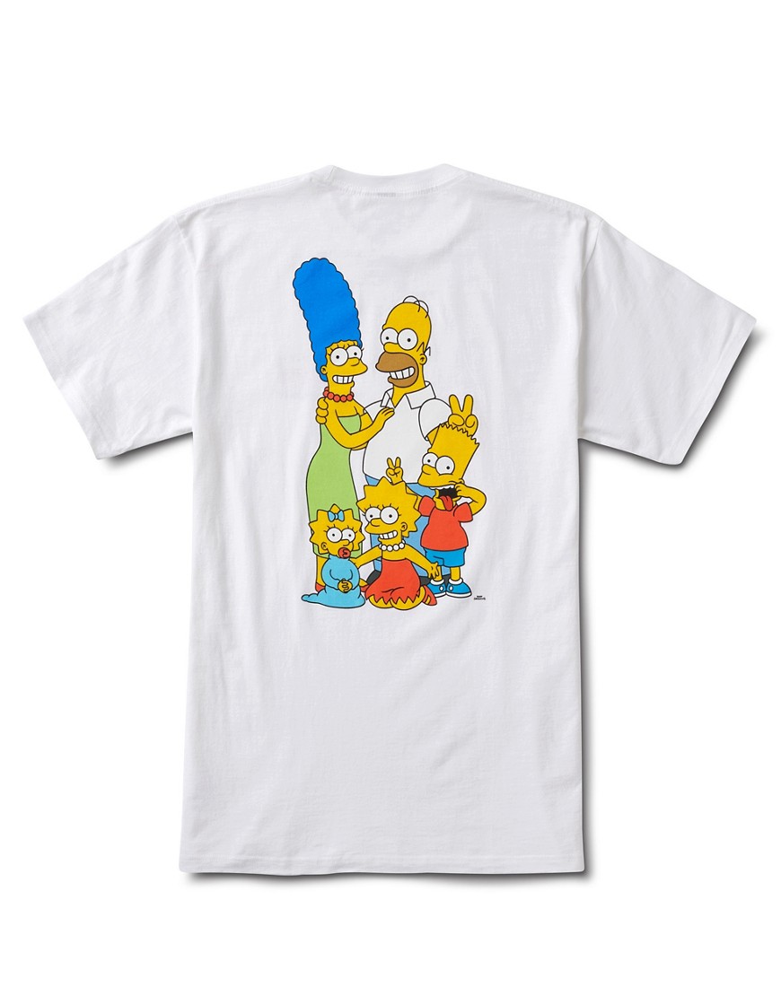 Vans X The Simpsons Family T-shirt With Back Print In White