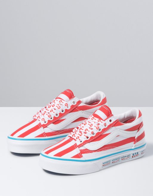 Old school vans red and outlet white