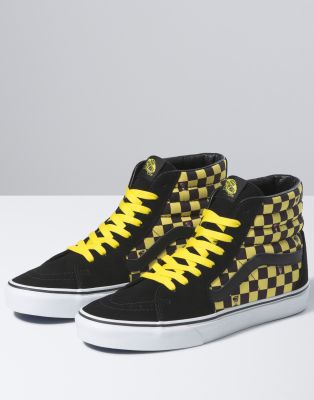 high top yellow checkered vans