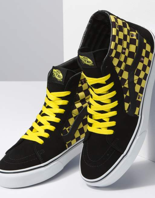 Checkerboard vans yellow outlet and black