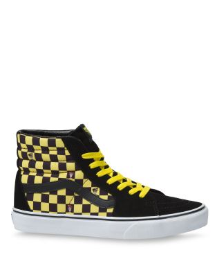 black and yellow high top vans