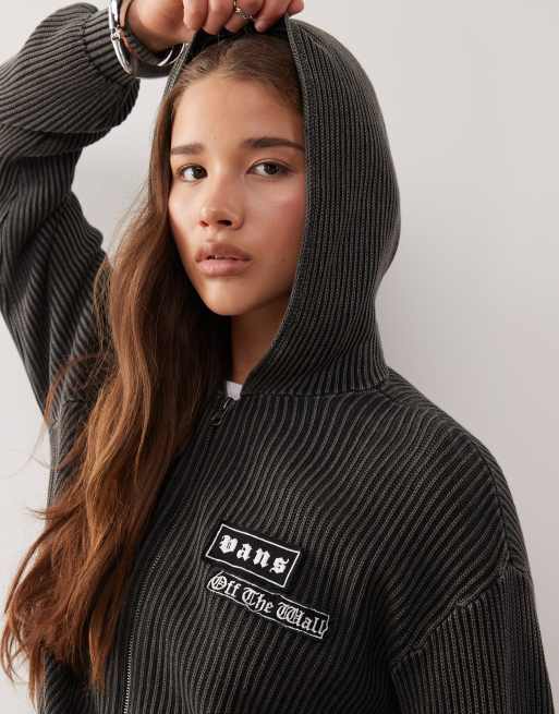 Vans – Ximeno – Sweatshirt in Schwarz mit Reißverschluss ASOS