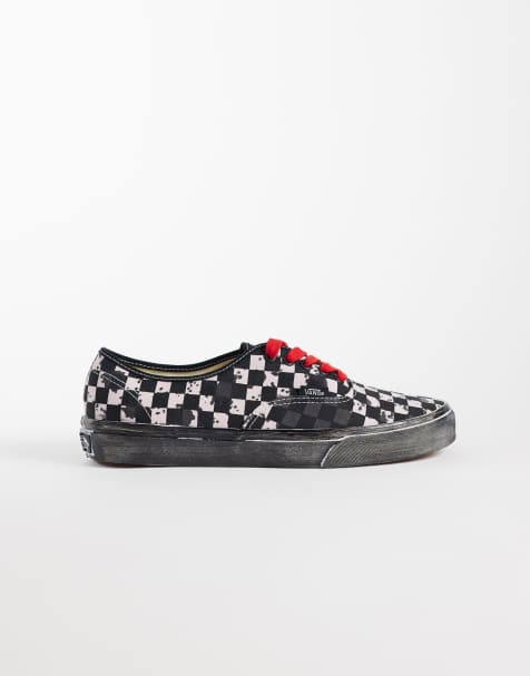 Vans - Zapatillas de deporte Authentic en tablero de ajedrez negro y rojo - view 1