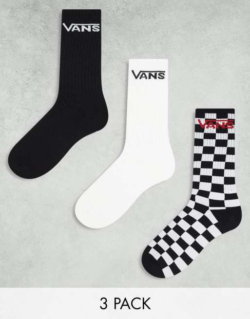 Vans – Zestaw 3 par klasycznych skarpetek do łydki w kolorach czarnym i białym