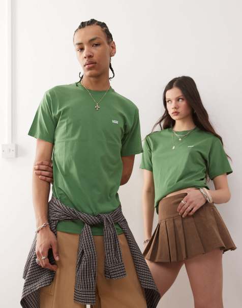 Vans – Zielony T-shirt o regularnym kroju z logo na lewej piersi - view 1