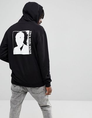 black hoodie with back print