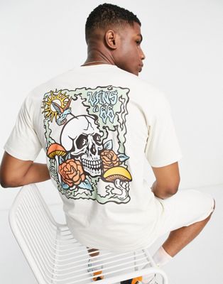 Vans Zoned Out back print t-shirt in cream