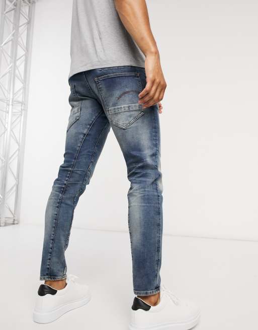 G-Star Raw D-STAQ 3D Superslim Jean para hombre en pista superelástica