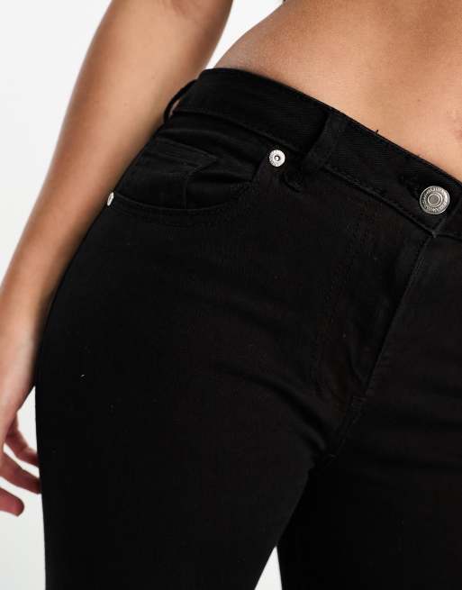 Pantalon negro roto de las rodillas mujer hot sale