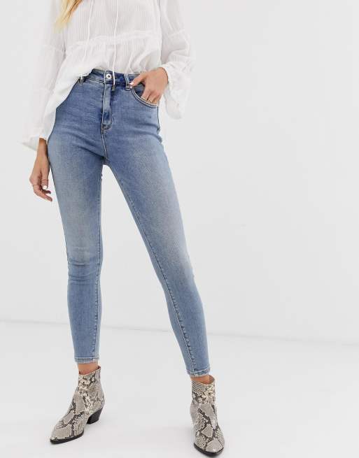 Vaqueros ajustados de talle alto authentic de Only