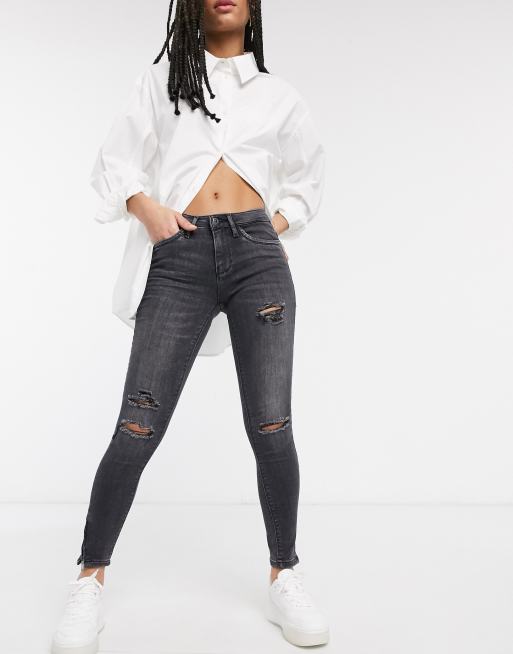 Vaqueros ajustados tobilleros en gris Kendall de Only