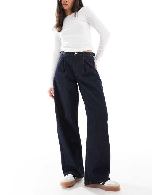 Vaqueros azul añil con detalle de cinchas regulables laterales de ASOS DESIGN