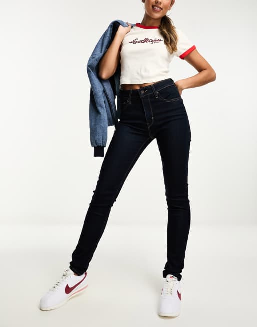 Vaqueros azul añil de corte pitillo y talle alto 721 de Levi's