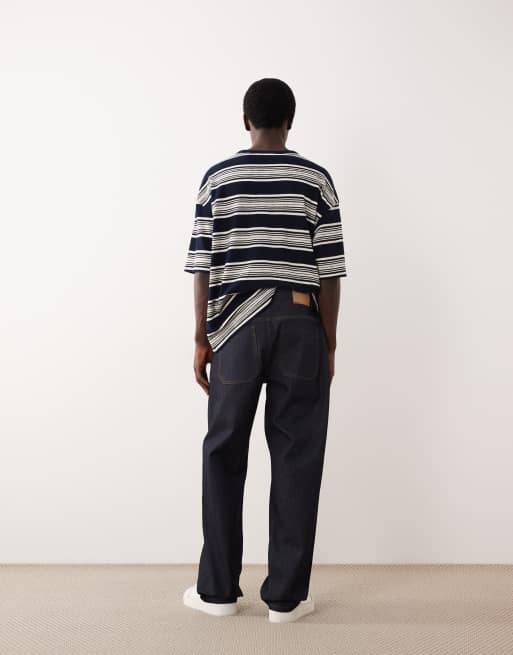 Vaqueros azul añil de corte recto clásico de denim crudo de ASOS COLLECTIVE AC-B253 (parte de un conjunto), 3 de 7