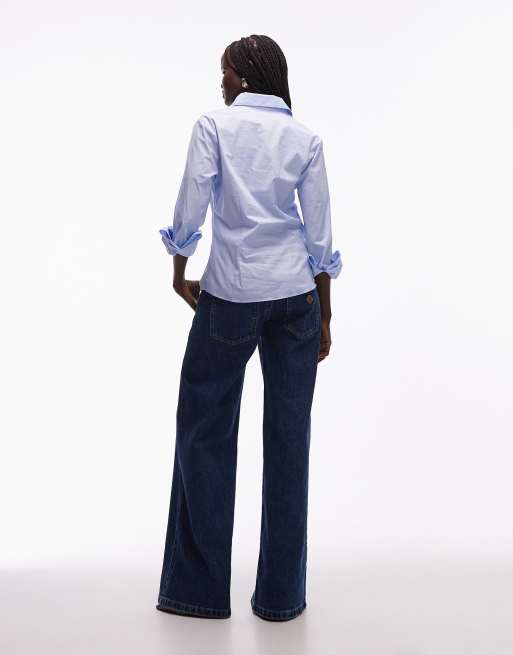 Vaqueros azul añil de pernera ancha y talle muy bajo 00 de Abrand Jeans, 2 de 5