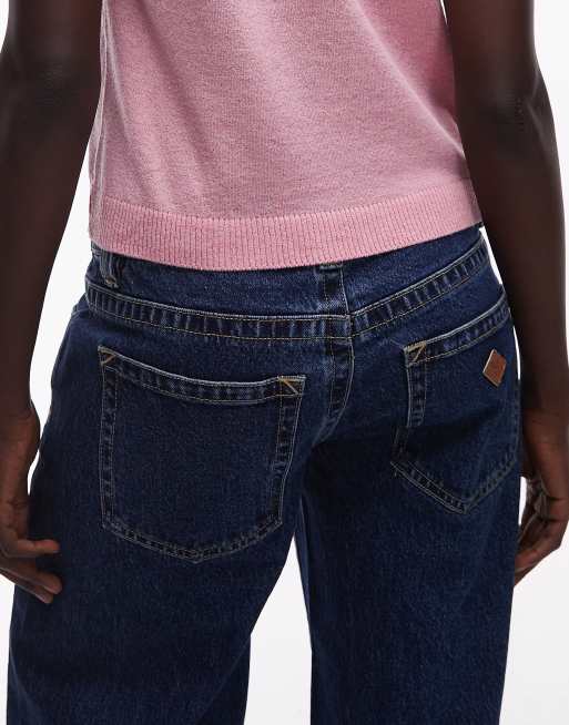 Vaqueros azul añil de pernera ancha y talle muy bajo 00 de Abrand Jeans, 4 de 5