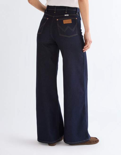 Vaqueros azul añil de talle alto y pernera ancha Canyon de Wrangler, 3 de 4