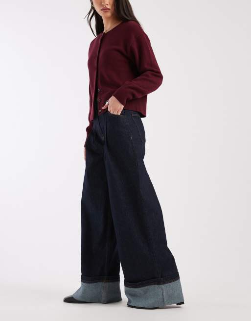 Vaqueros azul añil enjuagado con pinzas y bajos vueltos de ASOS DESIGN, 2 de 5