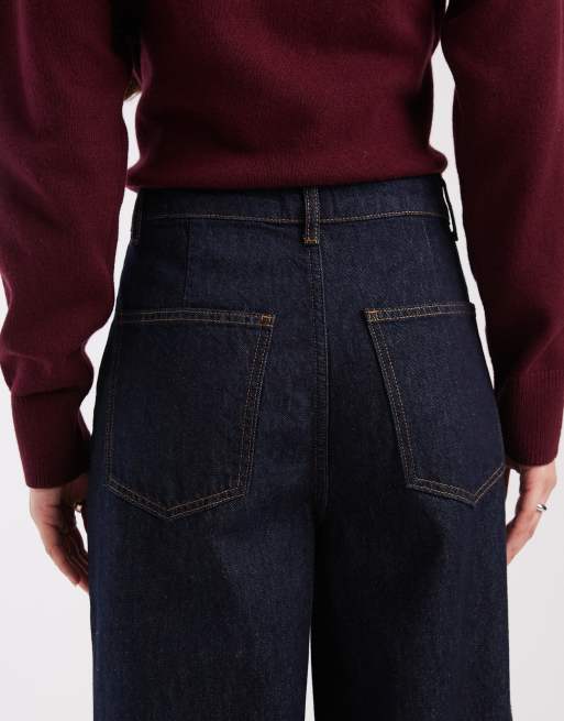 Vaqueros azul añil enjuagado con pinzas y bajos vueltos de ASOS DESIGN, 4 de 5